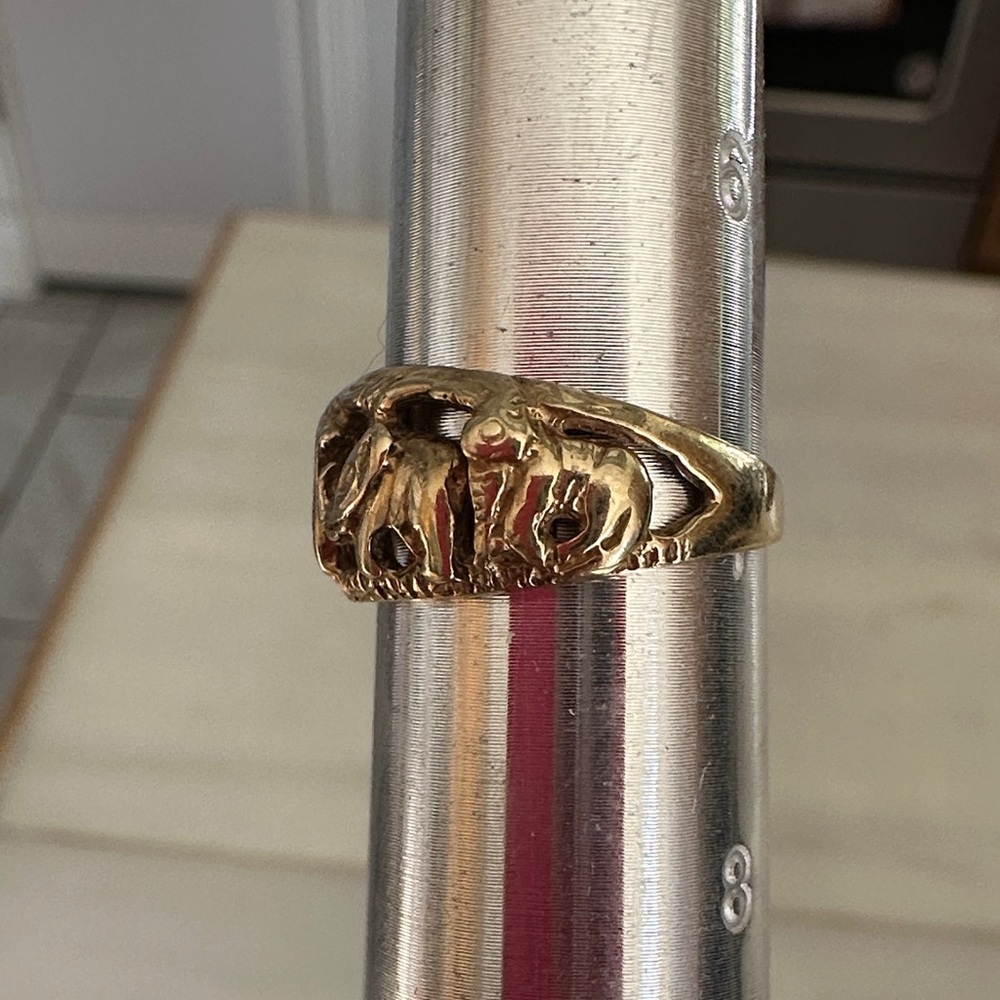 10k Gold Zoo Safari Animal Motif Domed Band Ring - size 6.75-7 - Picture 7 of 15